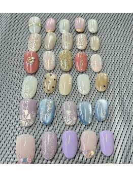 デュリブリンクネイル 高田馬場(Duli blink nails)の写真/「今月どれにする？」が楽しみに♪繊細～トレンドデザインまで幅広く対応◎お爪に優しいフィルイン施術＊
