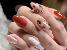 サロンドフォーエイチ(salon de 4H)/ニュアンスレオパードネイル！