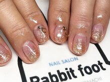ネイルサロン ラビットフット(Rabbit foot)/オレンジラメグラ4000円
