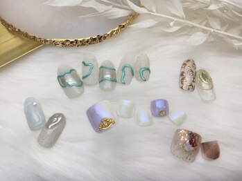 モンスリールネイル(Mon sourire nail)の写真/【ご新規様オフ無料☆初回¥8900~】ハンドもフットも付け放題あり◎持ち込みデザインもOK♪