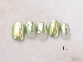 アイネイルズ 横浜EAST店(I-nails)/クリアベースメタリックネイル