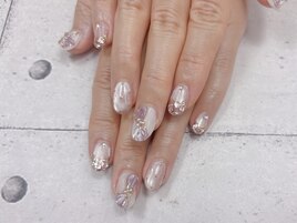 リボンデザインネイル