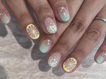 アイネイルズ 三宮店(I nails)/サマーレモンネイル￥7740