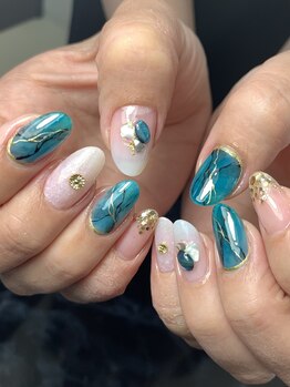 レディグリッター(Lady glitter)/ターコイズネイル