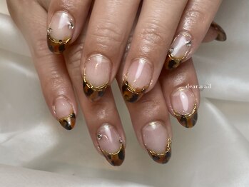 ディアネイル(dear.nail)/ベッコウ柄フレンチ