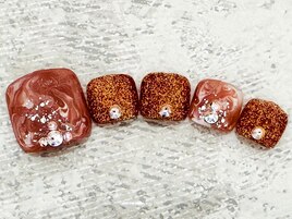 フット★マーブル★秋冬★ラメ