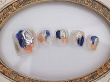 ネイルサロン あかねいろ/秋冬フットネイル　ニュアンス