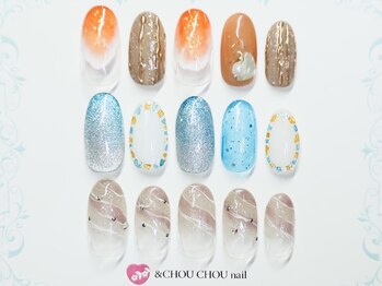 アンドシュシュネイル(&CHOU CHOU nail)/7月のデザイン￥７９８０