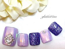 ネイルグラマラス 西新井店/《フットネイル》ミラーネイル