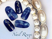 ネイルルージュ(Nail Rouge)/マーブルネイル★ネイビーネイル