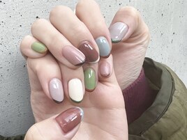 秋カラーのスキニーフレンチ