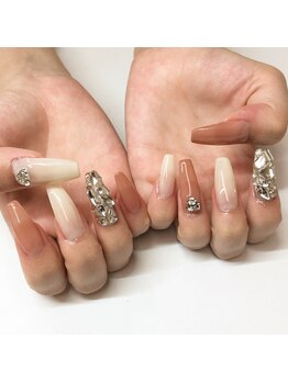 クラル 平塚店(CURAR)/ロングストーン埋め尽くしネイル