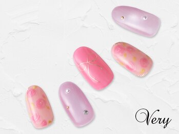 マーブルローズネイル