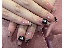 エムワイエスドットネイル(mys.nail)/フレンチ＋リボンネイル