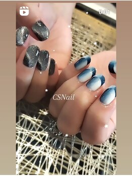 シーエスネイル 元住吉店(CS NAIL)/マグネット＆オンブレフレンチ