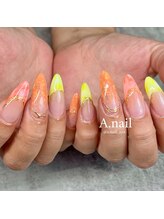 エーネイル(A.nail)/ネオンマーブルフレンチ