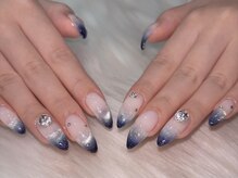 ボタン 木更津店(BOTAN)/キラキラ冬の夜空ネイル