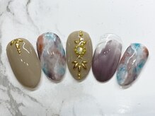 ラリュールネイル(L'Allure nail)/夏から秋へ♪大理石ネイル￥8200