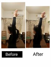 アース エンジェル整体院/ビフォアフ　肩こり　ストレッチ