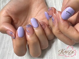 ラベンダーのぷっくりネイル
