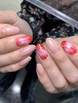 レディグリッター(Lady glitter)/大理石ネイル