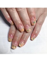 アレス 狛江店(ales)/手書きお花ネイル11000yen