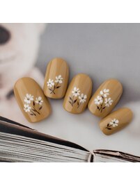 手描き秋色フラワーネイル