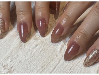 サロンドボーテネイル(salon de beaute NAIL)/【ワンカラー・ラメライン】