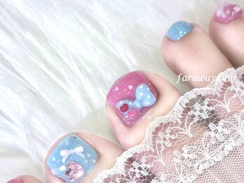 ファラウェイネイル(Faraway nail)の写真/【サンダルに映える★】角質ケア×モチ重視◎長く楽しめるフットネイル♪ハンドネイルが難しい方も☆