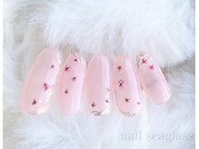 ネイル シーグラス(nail seaglass)/桜とミラーアートネイル☆