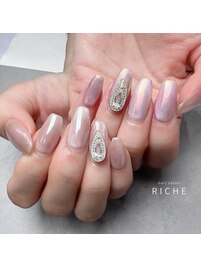マグネット×オーロラ透明感nail