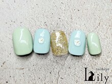 リリー 橋本店(Lily)/ぷっくり押し花ネイル