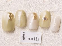 アイネイルズ 渋谷店(I nails)/グリーンゴールドニュアンス