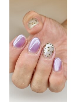 ハニーインダハウス 綱島店(honey in da house)/ラベンダー×ゴールドレオパード