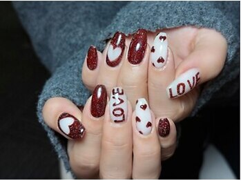 アモールビューティー 新宿店(Amor Beauty)/バレンタイン ハートネイル