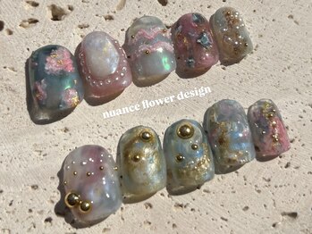 くすみブルーニュアンスデザイン