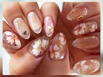 エルディケイ(LDK)/桜 ガーベラ クリアネイルアート