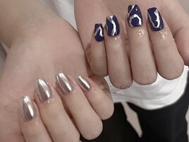 シンプルニュアンスアートネイル
