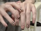 フレンチヒョウ柄ネイル