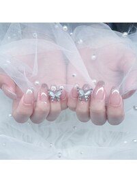 ワンホン蝶々ネイル