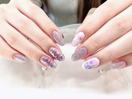 春ネイル*リボン*蝶*桜アート