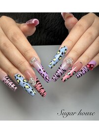 パステルカラーアニマルネイル