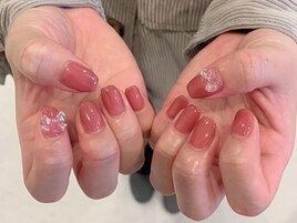 シンプルネイル/リボンネイル