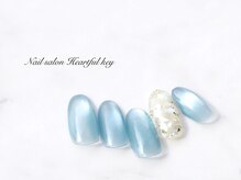 ネイルサロン ハートフルキー(Heartful key)/シェル艶マグネイル　¥9000