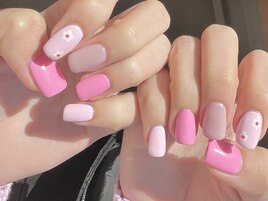 【Sedum】ピンク×お花ネイル