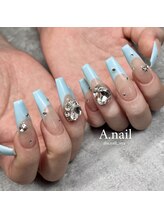 エーネイル(A.nail)/水色フレンチ