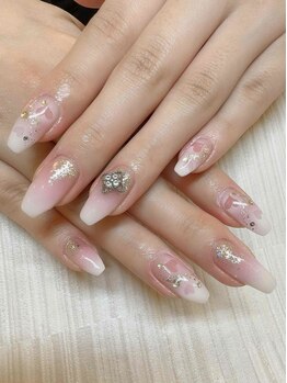 アールローズ(R-rose)/ハートチークのワンホンネイル