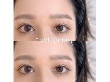 垢抜ける眉毛デザイン/まつ毛パーマ/まつエク La:ciel ラシエル箱崎店の雰囲気(まつげとまゆげのセットメニュー♪おすすめメニューです ^^)
