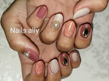 ネイルズアリー 立川店(Nails ally)/フラッシュネイル×ストーン