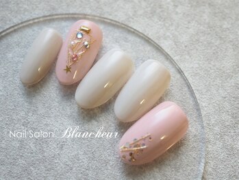 ネイルサロン ブランシュール(Nail Salon Blancheur)/大人ピンクのクリスマスネイル